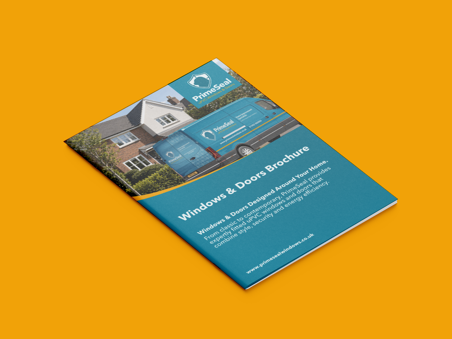 PrimeSeal brochure on yellow background