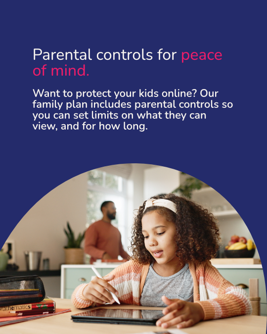 Carousel Slide 3 "Parental controls for peace of mind."