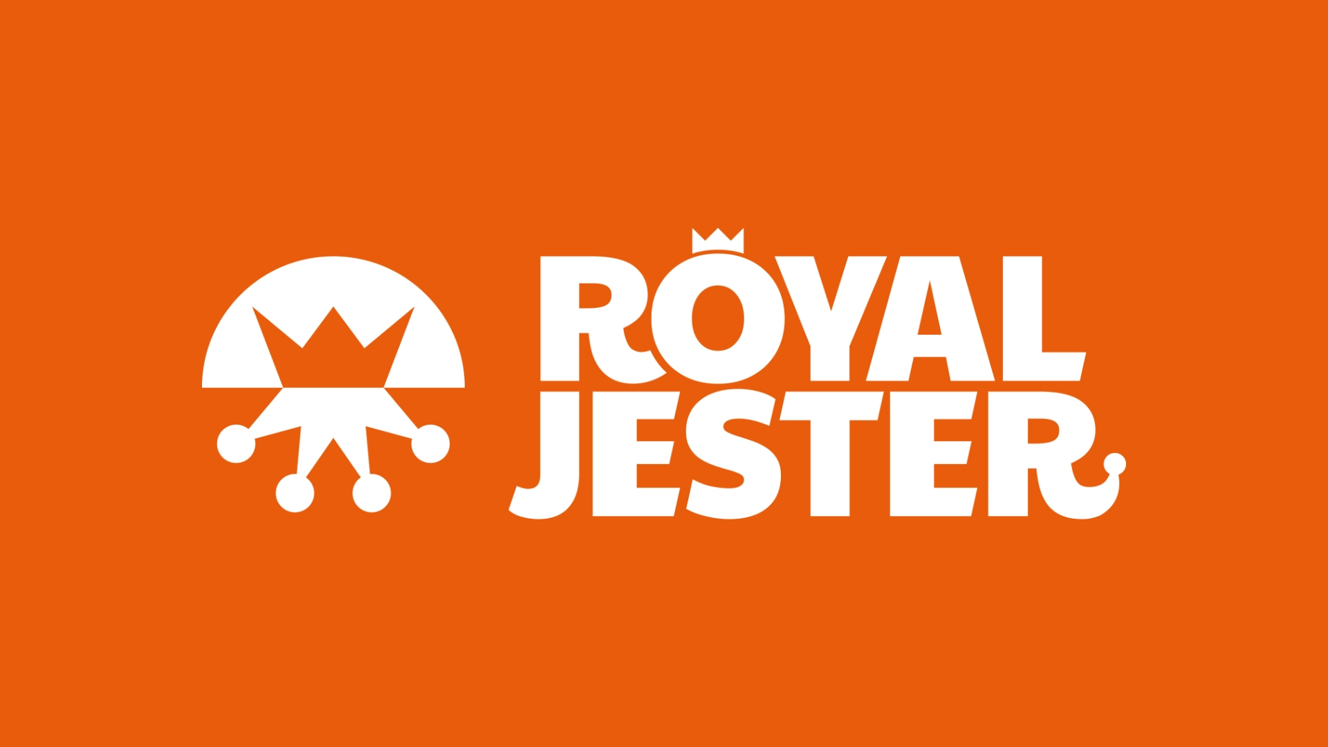 Royal Jester Lockup on orange background