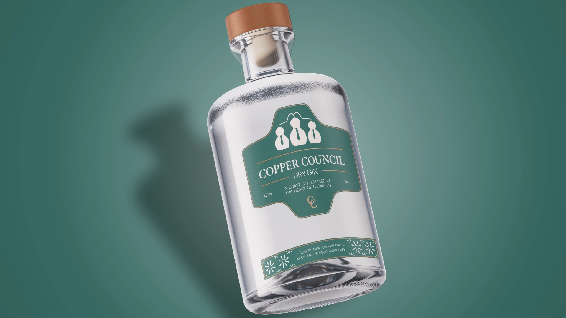 Copper Council bottle mockup